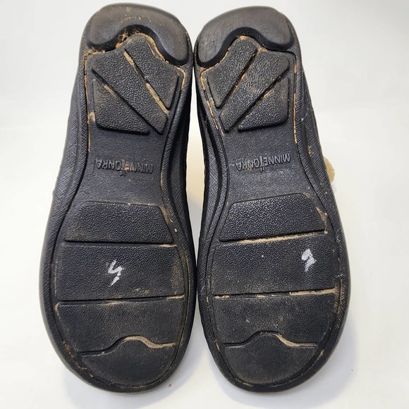 Minnetonka Brown Suede leather Winter Boots Womens 7 Faux Fur Lined Mid Calf - Picture 10 of 10